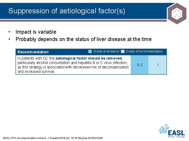 Suppression of aetiological factor(s) • Impact is variable • Probably depends on the status