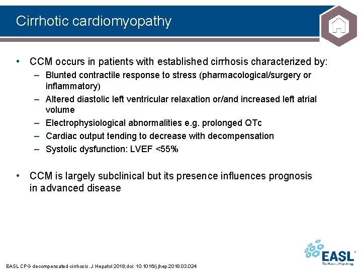 Cirrhotic cardiomyopathy • CCM occurs in patients with established cirrhosis characterized by: – Blunted