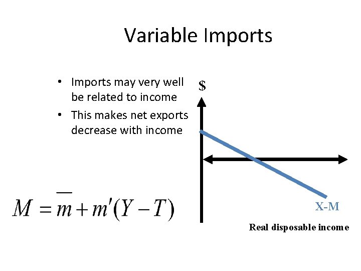 Variable Imports • Imports may very well $ be related to income • This