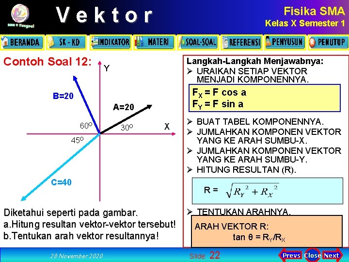 Vektor Contoh Soal 12: Fisika SMA Kelas X Semester 1 Langkah-Langkah Menjawabnya: Ø URAIKAN