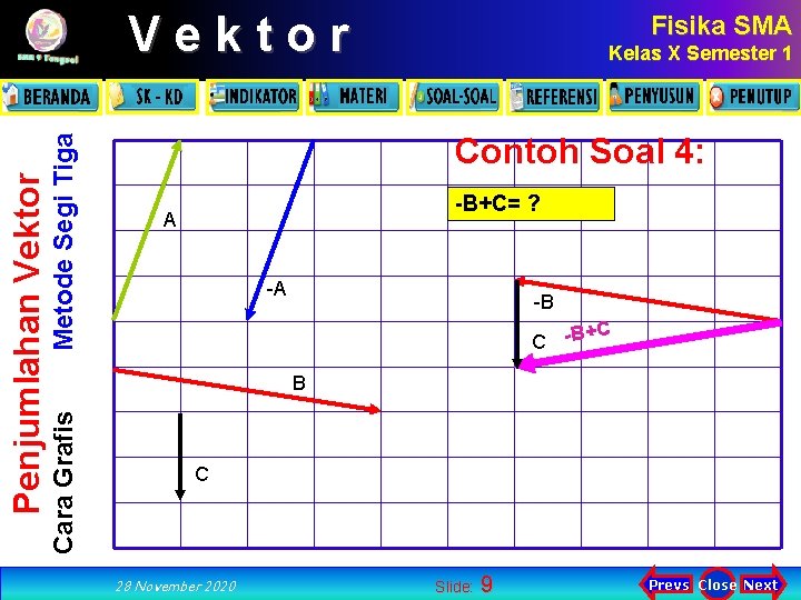 Metode Segi Tiga Kelas X Semester 1 Contoh Soal 4: -B+C= ? A -A