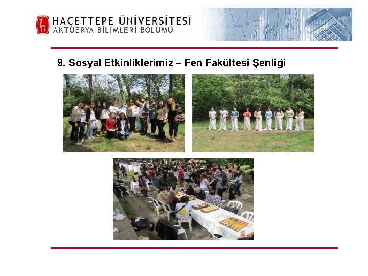 H. Ü. FEN FAKÜLTESİ Aktüerya Bilimleri Bölümü 9. Sosyal Etkinliklerimiz – Fen Fakültesi Şenliği