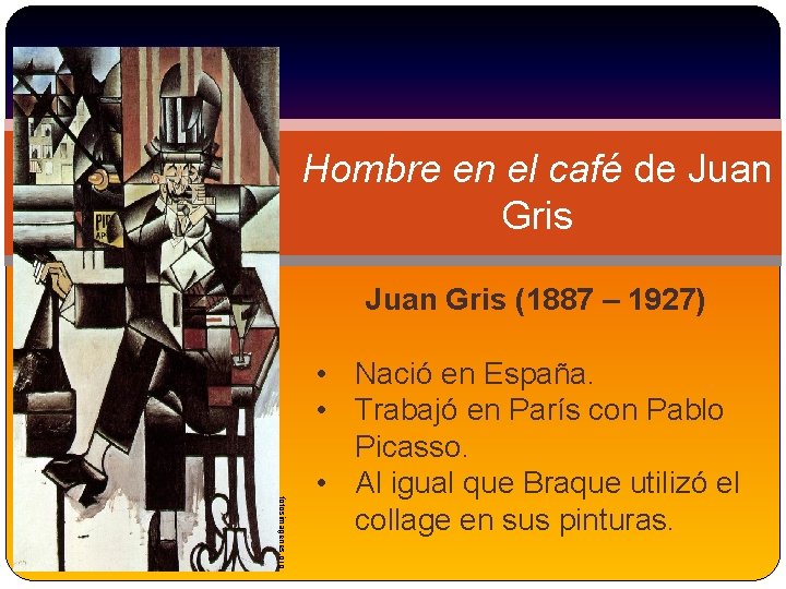 Hombre en el café de Juan Gris (1887 – 1927) fotosimagenes. org • Nació