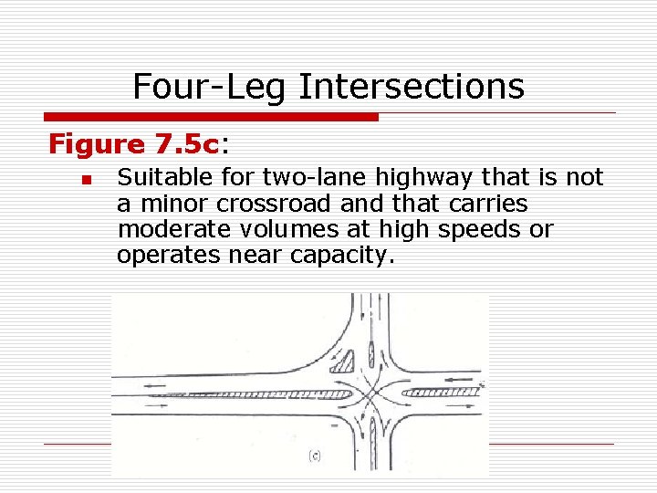 Four-Leg Intersections Figure 7. 5 c: n Suitable for two-lane highway that is not