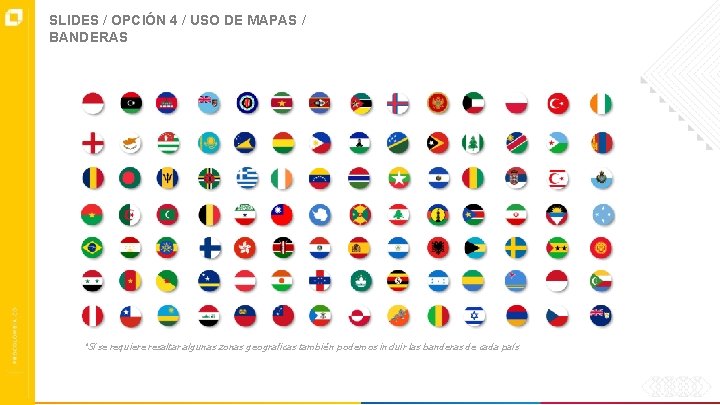 SLIDES / OPCIÓN 4 / USO DE MAPAS / BANDERAS *Sí se requiere resaltar