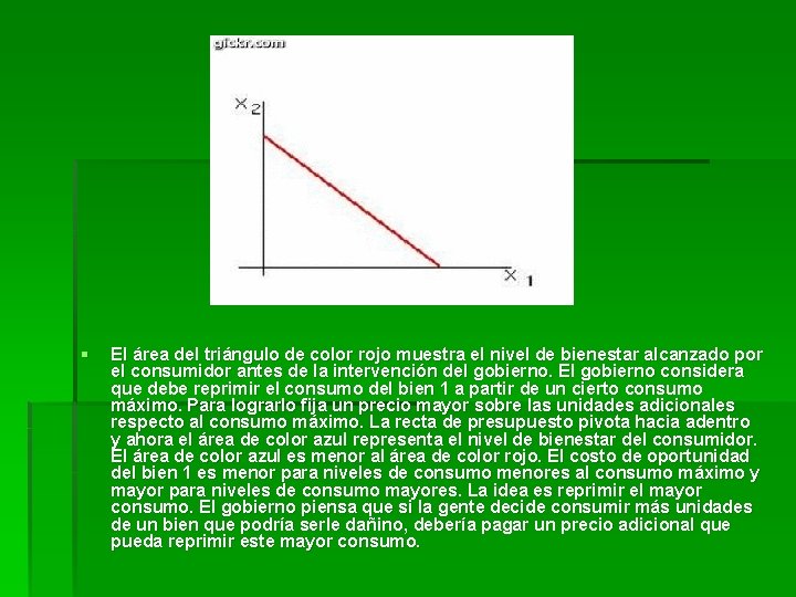 § El área del triángulo de color rojo muestra el nivel de bienestar alcanzado