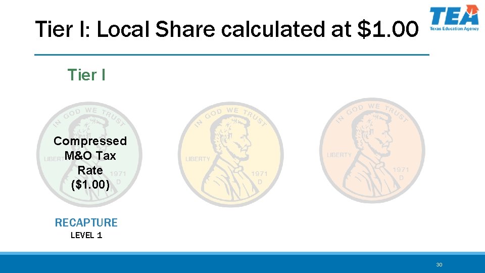 Tier I: Local Share calculated at $1. 00 Tier I Compressed M&O Tax Rate