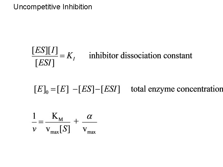 Uncompetitive Inhibition 