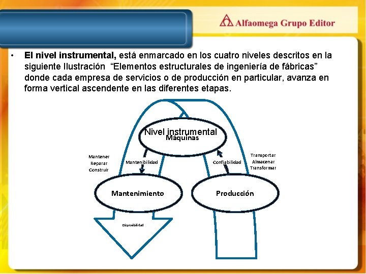  • El nivel instrumental, está enmarcado en los cuatro niveles descritos en la