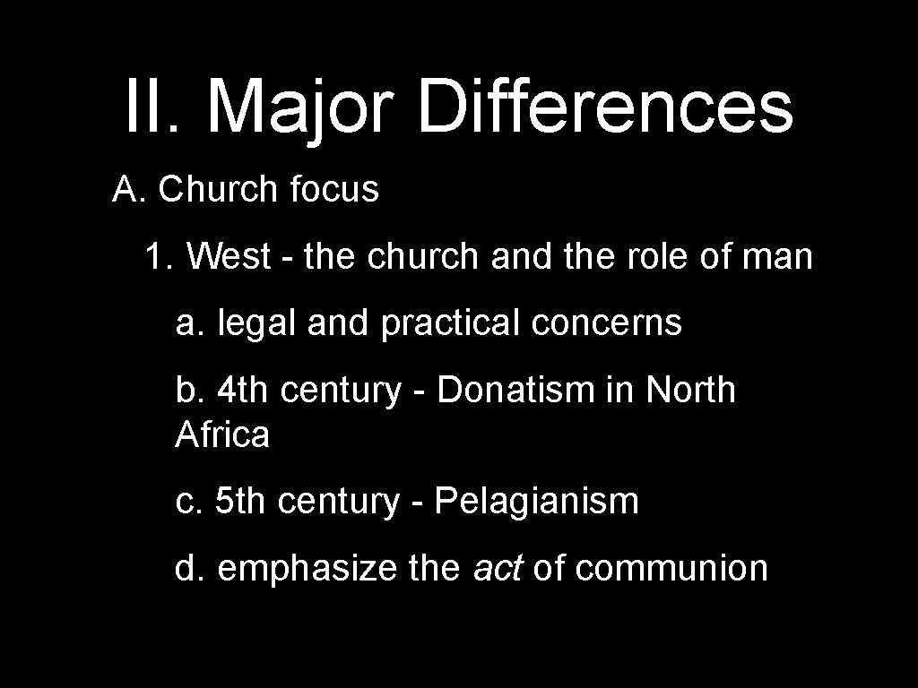 East West Churches Whats the Difference I Background