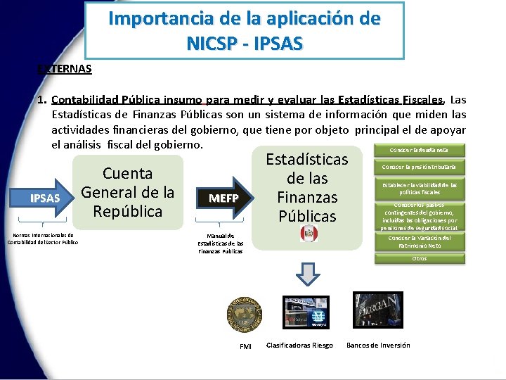 Importancia de la aplicación de NICSP - IPSAS EXTERNAS 1. Contabilidad Pública insumo para