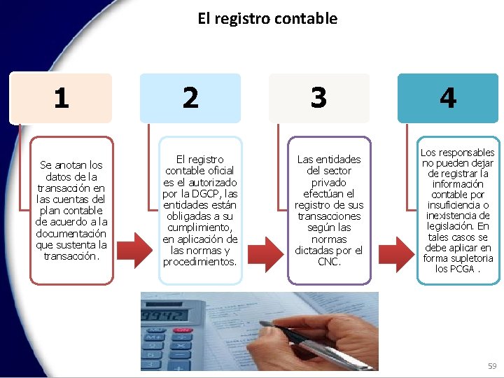 El registro contable 1 2 El registro contable oficial es el autorizado por la