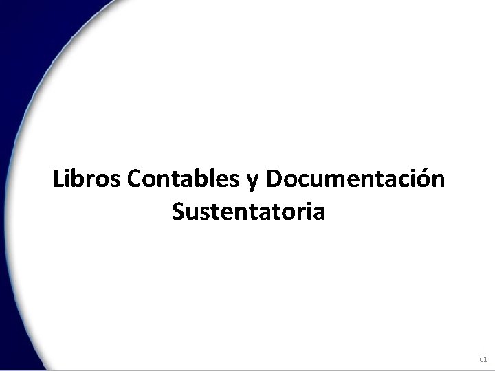 Libros Contables y Documentación Sustentatoria 61 