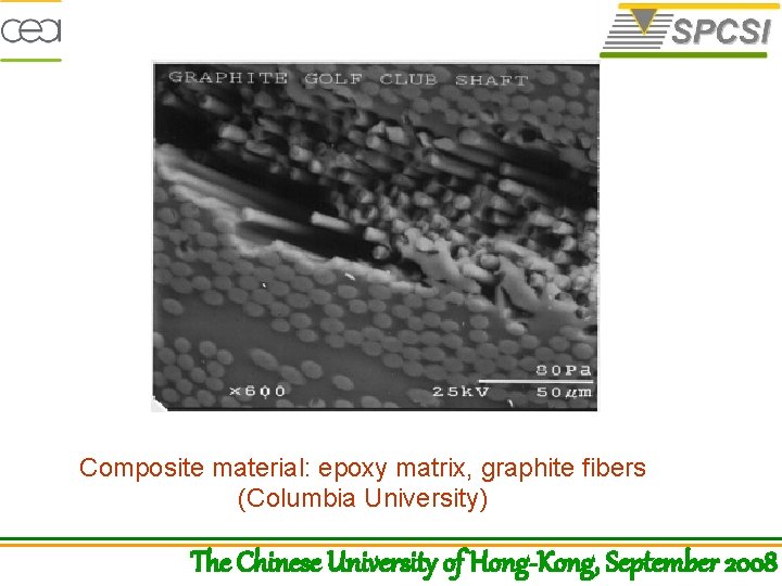 Composite material: epoxy matrix, graphite fibers (Columbia University) The Chinese University of Hong-Kong, September