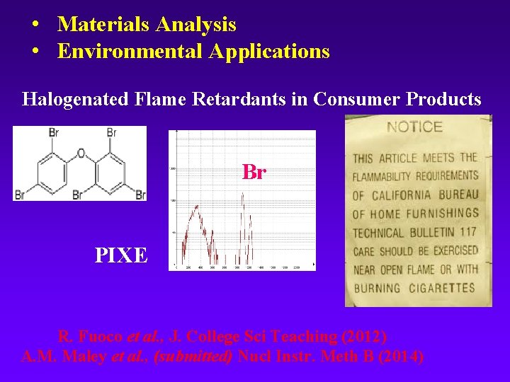  • Materials Analysis • Environmental Applications Halogenated Flame Retardants in Consumer Products Br