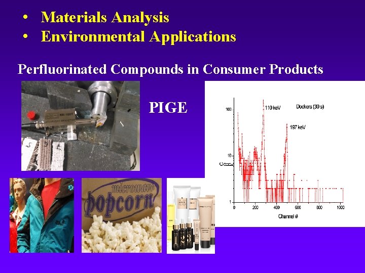  • Materials Analysis • Environmental Applications Perfluorinated Compounds in Consumer Products PIGE 