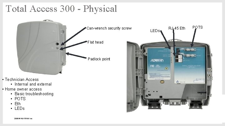 Total Access 300 - Physical Can-wrench security screw Flat head Padlock point • Technician