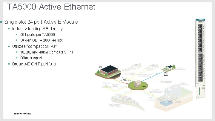 TA 5000 Active Ethernet § Single slot 24 port Active E Module § Industry