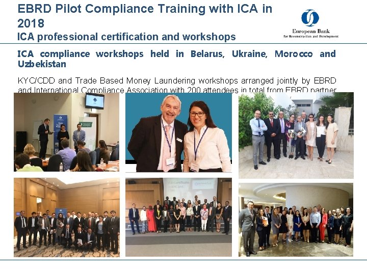 EBRD Pilot Compliance Training with ICA in 2018 ICA professional certification and workshops ICA