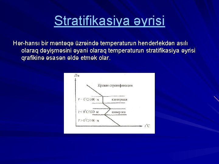 Stratifikasiya əyrisi Hər-hansı bir məntəqə üzrəində temperaturun henderlekdən asılı olaraq dəyişməsini əyani olaraq temperaturun