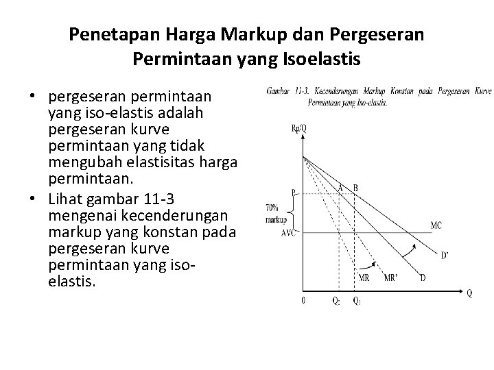 Penetapan Harga Markup dan Pergeseran Permintaan yang Isoelastis • pergeseran permintaan yang iso-elastis adalah