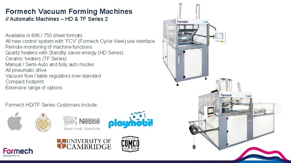 Formech Vacuum Forming Machines // Automatic Machines – HD & TF Series 2 Available