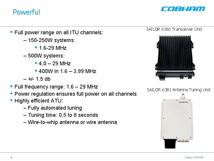 Powerful • Full power range on all ITU channels: • • • 18 –