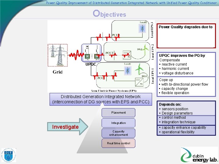 Power Quality Improvement of Distributed Generation Integrated Network with Unified Power Quality Conditioner Objectives