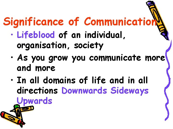 Significance of Communication • Lifeblood of an individual, organisation, society • As you grow