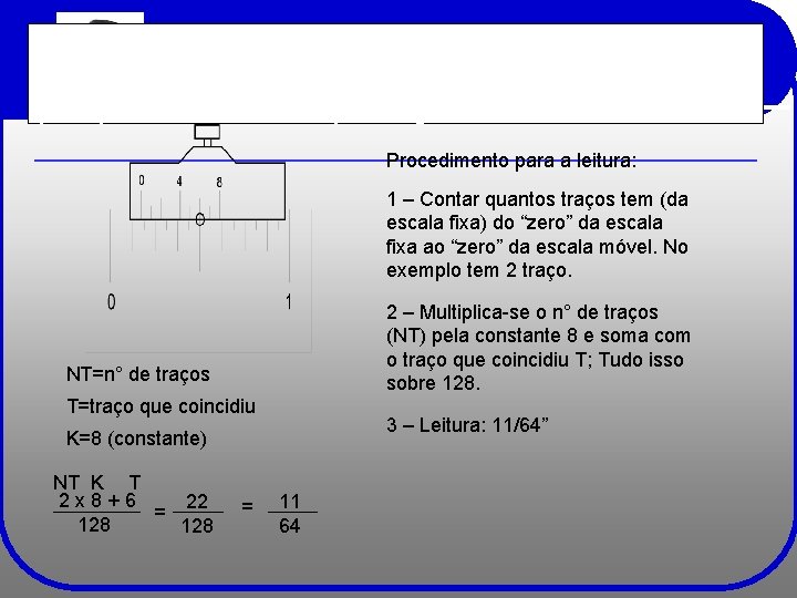 Outro Macete Metrologia para Leitura de paquímetro em polegada fracionária Professor Etevaldo www. iecetec.