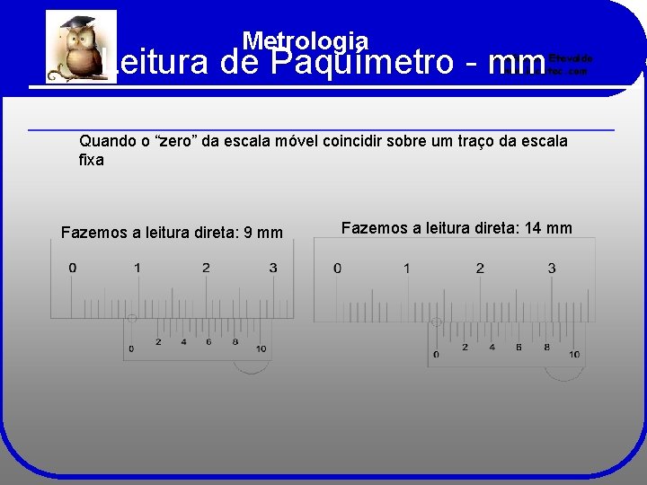 Metrologia Leitura de Paquímetro - mm Professor Etevaldo www. iecetec. com Quando o “zero”