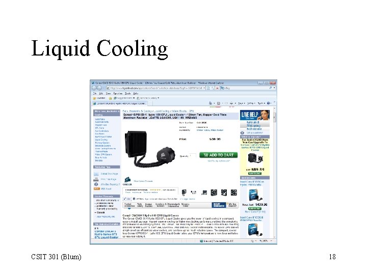 Liquid Cooling CSIT 301 (Blum) 18 