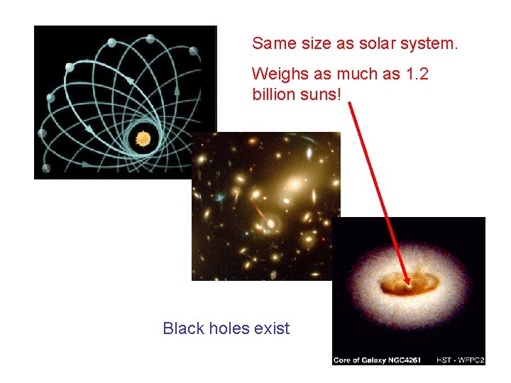 Same size as solar system. Weighs as much as 1. 2 billion suns! Black