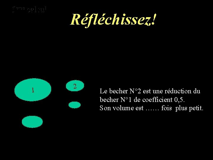 eme calcul eme 5 5 calcul 1 Réfléchissez! 2 Le becher N° 2 est