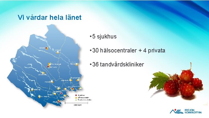 Vi vårdar hela länet • 5 sjukhus • 30 hälsocentraler + 4 privata •