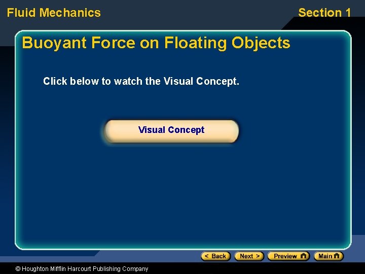 Fluid Mechanics Section 1 Buoyant Force on Floating Objects Click below to watch the