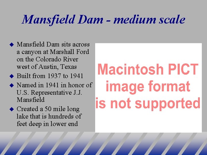 Mansfield Dam - medium scale Mansfield Dam sits across a canyon at Marshall Ford