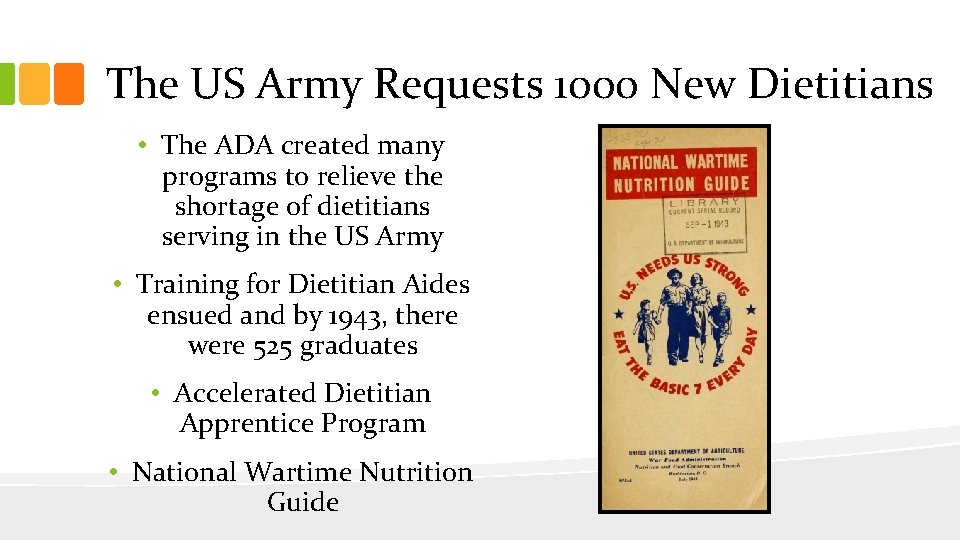 The US Army Requests 1000 New Dietitians • The ADA created many programs to