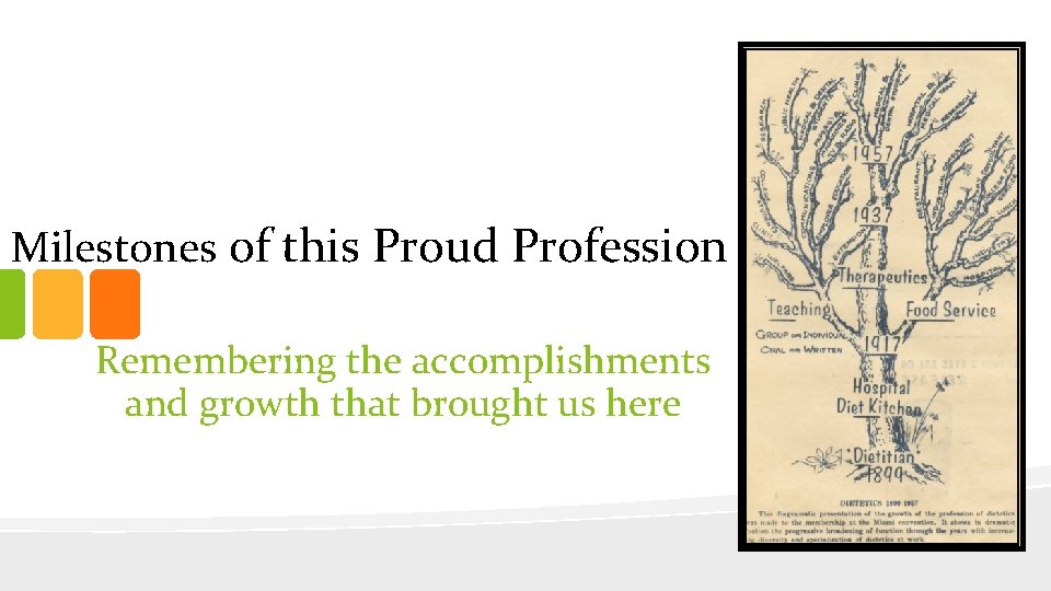 Milestones of this Proud Profession Remembering the accomplishments and growth that brought us here