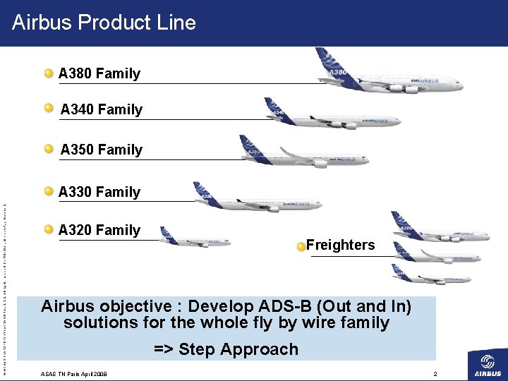Airbus Product Line A 380 Family A 340 Family A 350 Family © AIRBUS