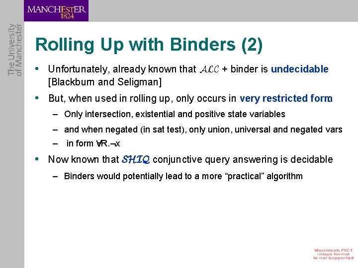 Rolling Up with Binders (2) • Unfortunately, already known that ALC + binder is