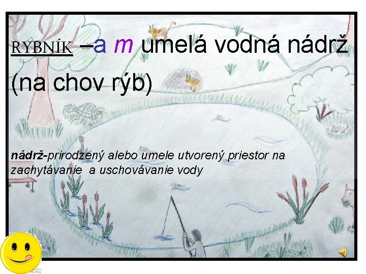 RYBNÍK –a m umelá vodná nádrž (na chov rýb) nádrž-prirodzený alebo umele utvorený priestor