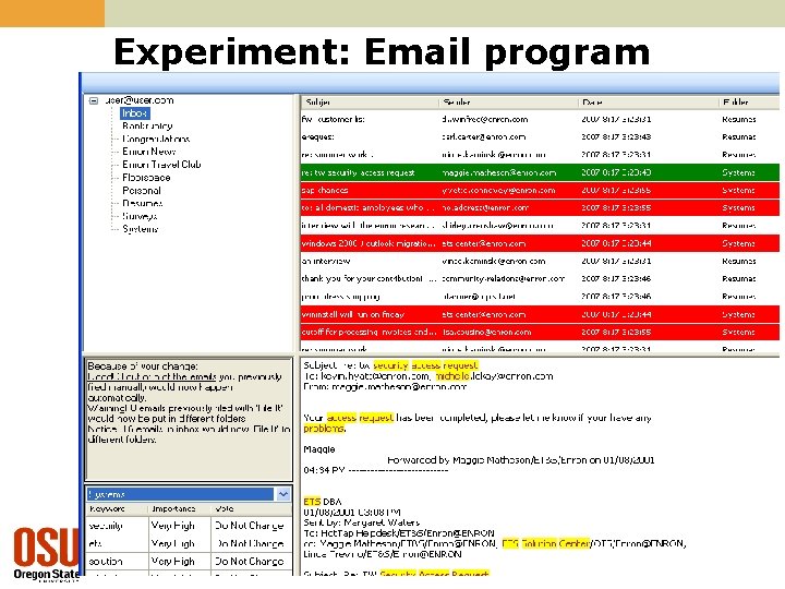 Experiment: Email program 22 