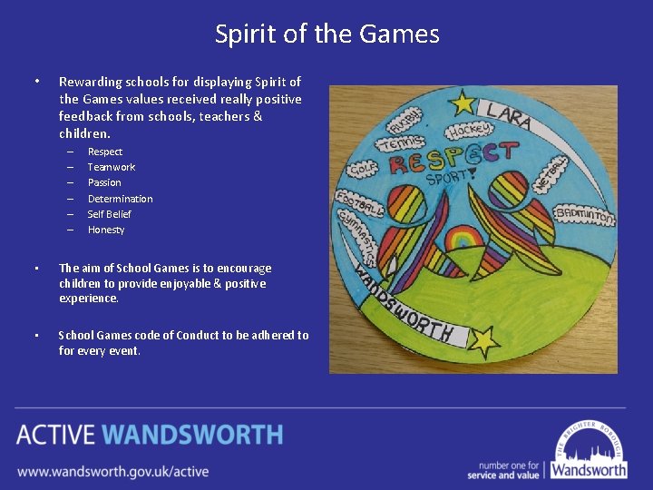 Spirit of the Games • Rewarding schools for displaying Spirit of the Games values