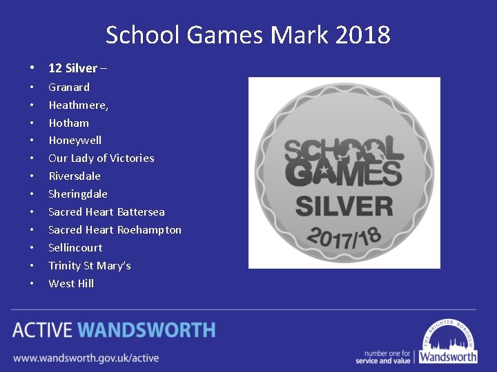 School Games Mark 2018 • 12 Silver – • • • Granard Heathmere, Hotham