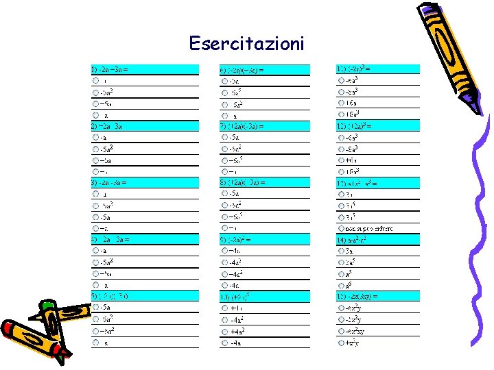 Esercitazioni Esercitazioni