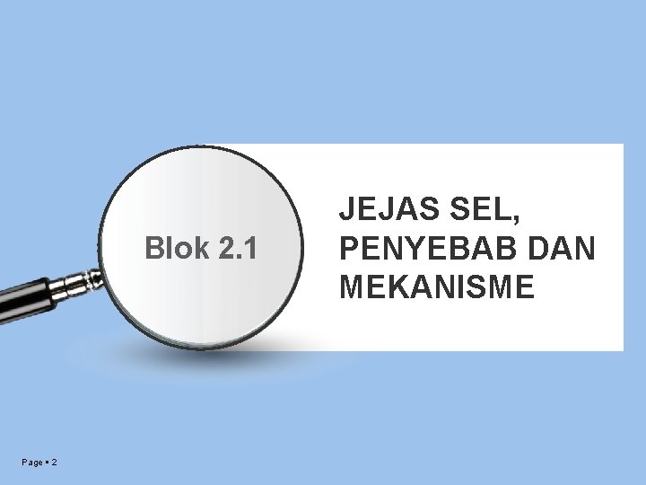 Blok 2. 1 Page 2 JEJAS SEL, PENYEBAB DAN MEKANISME 