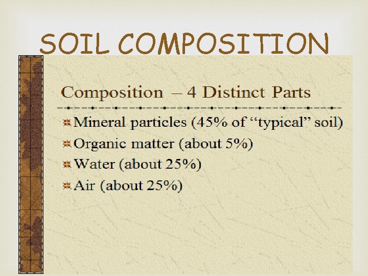 SOIL COMPOSITION 