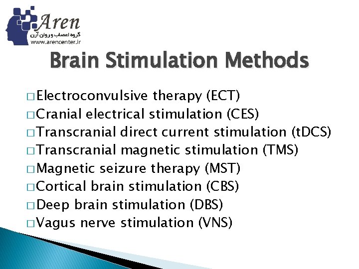 Brain Stimulation Methods Electroconvulsive therapy ECT Cranial electrical