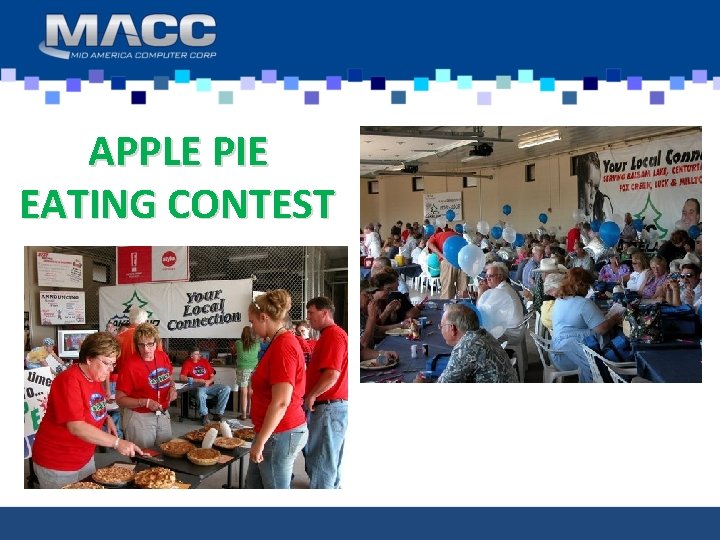 APPLE PIE EATING CONTEST 